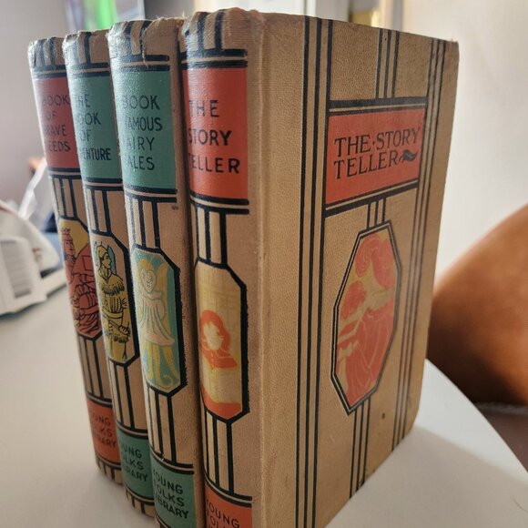 Vintage Young Folks Library Hardcover Set of 4: Children's Classics,1952 - Picture 2 of 9